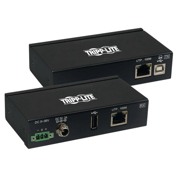 Extender, 1-port USB 2.0 přes Cat6, ESD ochrana, PoC, průmyslový, možnost montáže, 100mm