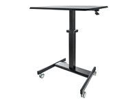 Mobile Sit Stand Desk (STSCART2) - Stůl k sezení/stání - mobilní - elektrické nastavení výšky - černá - černá základna