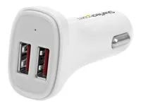 Dual Port USB Car Charger - 24W/4.8A - USB2PCARWHS