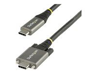 Thunderbolt 3 Compatible - USB kabel - USB-C (M) přímý/zamykací do USB-C (M) rovné - USB 3.2 Gen 2 / DisplayPort 1.4 /Thunderbolt 3 - 50 cm - podporuje 4K - šedá, černá