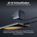 INTENSO W65ACIC GaN, USB-A/C, Nabíječka, 65W, černý