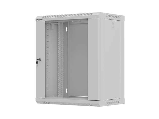 Lanberg 19" racková skříň 12u/540x350 (flat pack) s prosklenými dveřmi šedá
