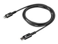 Kabel Lightning - USB-C s piny (male) do Lightning s piny (male) - 1 m - černá