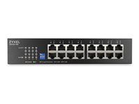 Přepínač - neřízený - 16 x Gigabit Ethernet - Lze montovat do rozvaděče, desktop, pro připevnění na zeď - pro P/N: GS1100-16EPS-EU0101F, GS1100-16ES-EU0101F