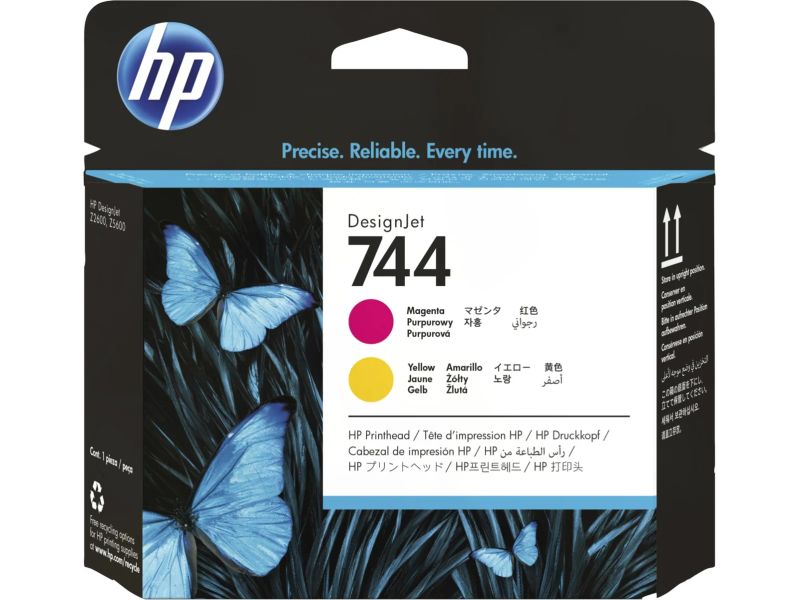 HP 744 Tisková hlava, purpurová a žlutá, F9J87A
