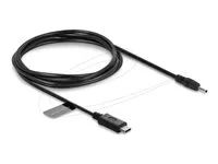Delock - USB kabel - USB-C (M) do power DC jack 2.5 mm (ID: 0.7 mm) (M) - 2.3 V - 75 mA - 1.5 m - cerná