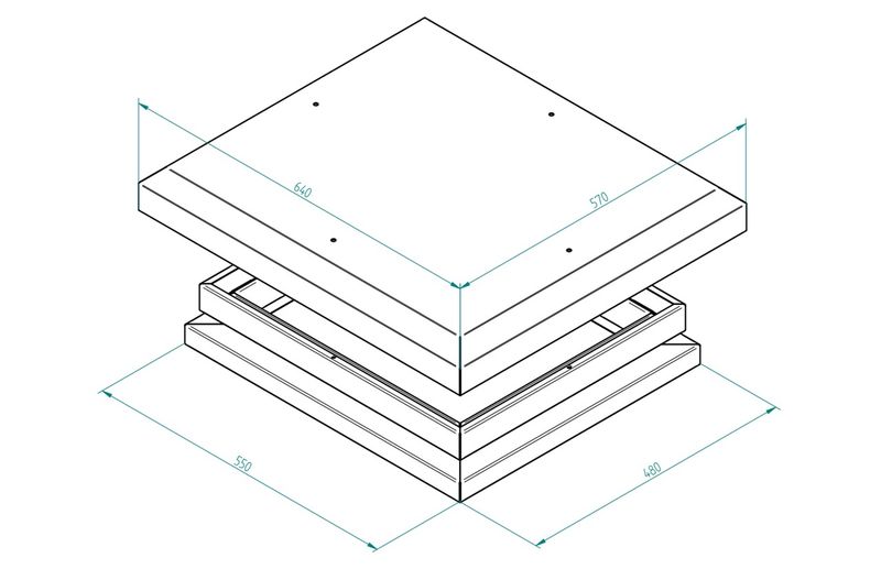 Kryt ventilační jednotky IP5X, montáž na redukci RAL7035