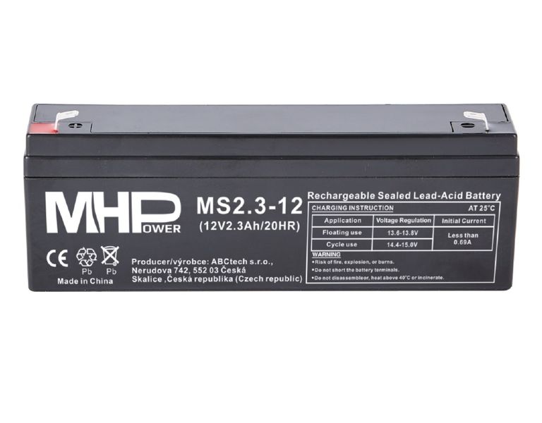 MHPower MS2.3-12 olověný akumulátor AGM 12V/2.3Ah,