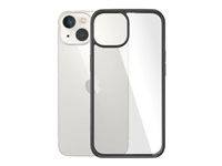 PanzerGlass ClearCase pro Apple iPhone 14 / iPhone 13 - (obal z tvrzeného skla a černého TPU rámečku, 2x Military Standard)