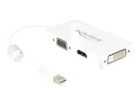 Adaptér DisplayPort - Mini DisplayPort (M) do HD-15 (VGA), HDMI, DisplayPort (F) - 16 cm - bílá