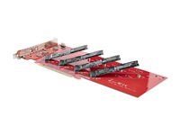 PC/Linux Compatible (QUAD-M2-PCIE-CARD-B) - Adaptér rozhraní - M.2 - Rozšiřující slot na 4 x M.2 - M.2 Card - nízký profil - RAID 0, 1, JBOD - PCIe 4.0 x16/x8 - červená