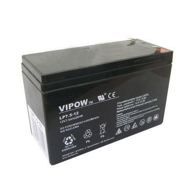 Baterie olověná 12V 7.5Ah VIPOW BAT0214