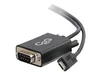 USB / sériový kabel - DB-9 (M) do USB-C (M) - reverzibilní konektor C - černá