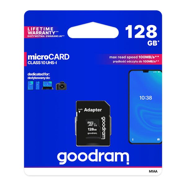Paměťová karta GOODRAM microSD 128GB s adaptérem