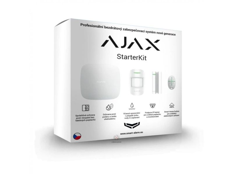 Ajax StarterKit biely – štartovacia sada zabezpečovacieho systému
