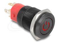 Push Switch for Installation black 16 mm