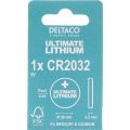 DELTACO Ultimate CR2032, Knoflíkové baterie, 1ks