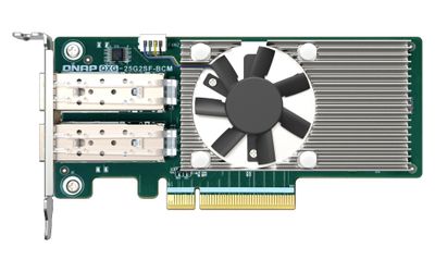 QNAP QXG-25G2SF-BCM Dual port per 25GbE Network adapter; 2 x SFP28; Broadcom 57504 controller