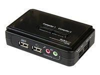 Single VGA - Hot-key & Audio Support - 2048x1536 @60Hz KVM Switch - KVM Video Switch (SV211KUSB) - Přepínač KVM / audio - 2 x KVM / zvuk - 1 místní uživatel - desktop