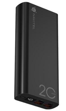 Powerbanka NAVITEL PWR20 AL černá s kapacitou 20000 mAh