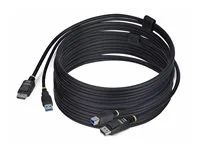 StarTech 10ft (3m) DisplayPort and USB 5Gbps KVM Cable - Kabel klávesnice / videa / myši (KVM) - USB typ A, DisplayPort (M) do USB Type B, DisplayPort (M) - 3 m - podpora 4K60Hz, podpora HDR10 - cerná
