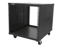 4 Post 23" Deep Portable Open Frame Cabinet for 19" Network, Data & Server Equipment - 220 lbs capacity (RK960CP) - Rozvaděč stojanový - černá - 9U - 23"