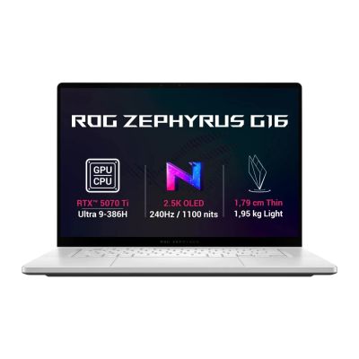 ASUS ROG Zephyrus G16/GU606AR-TB011W/U9-386H/16''/2560x1600/32GB/1TB/RTX 5070Ti/W11H/White/2R