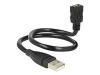 Prodlužovací šňůra USB - Micro USB typ B (F) do USB (M) - USB 2.0 - 35 cm - černá