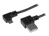 M/M - USB A to Micro B Cable - 3ft Right Angle Micro USB Cable (USB2AUB2RA1M) - Kabel USB - Micro USB typ B (M) do USB (M) - USB 2.0 - 1 m - konektor s pravým úhlem - černá - pro P/N: USB2PCARBK, USB2PCARBKS, USBEXTAA10BK, USBEXTAA6BK, USBLT2PCARW, USBUB2PCARB