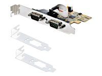 PCIe to Dual DB9 Card (21050-PC-SERIAL-LP) - Sériový adaptér - PCIe 2.0 nízký profil - RS-232 x 2 - žlutá