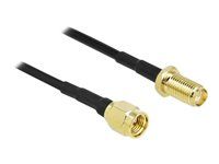 Kabel antény - SMA zástrčka do SMA zásuvka - 90 cm - koaxiál - černá