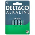 DELTACO ALKALINE, Batérie alkalické AAA, LR3 4ks
