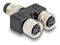M8 Y-Splitter A-coded 4 pin 1 x male to