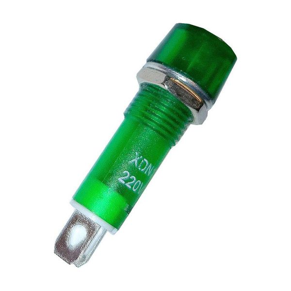 Kontrolka kulatá 230V s žárovkou, zelená do otvoru 10mm XDN1