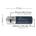 MEDIARANGE Baterie nabíjecí AA, USB-C, 4 ks