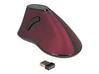 Vertikální myš - ergonomický - pravák - optický - 5 tlačítka - bezdrátový - 2.4 GHz - bezdrátový přijímač USB - černá/červená - maloobchod