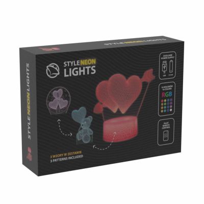 MANTA HEARTS, 3D LED Neon dekorace (3x vzor)