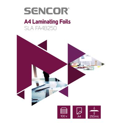 Fólie laminovací SENCOR SLA FA4B250 A4 250mic 100ks