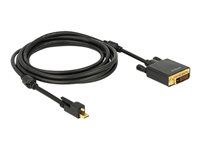 Kabel obrazovky - Mini DisplayPort (M) do DVI-D (M) - 3 m - křídlové šrouby - černá