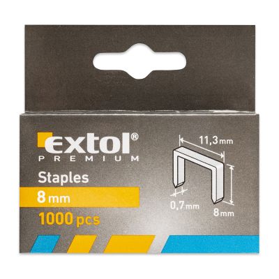 Sponky 8 mm 11,3x0,52x0,70 mm EXTOL PREMIUM 8852502 1000 ks