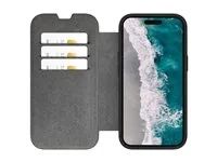 Pouzdro s klopou pro mobilní telefon - kompatibilita s MagSafe - veganská kůže, plast - průsvitná, černá - pro Apple iPhone 15 Plus