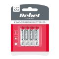 Baterie AAA (R03) Zn-Cl REBEL 4ks / blistr BAT0080B