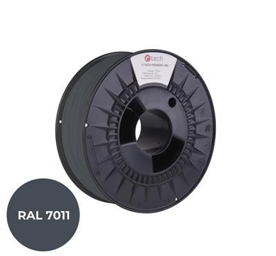 Tisková struna (filament) C-TECH PREMIUM LINE, PLA, ocelová šedá, RAL7011, 1,75mm, 1kg