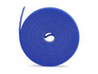 Role kabelového pásku - hook and loop, 0.5" wide, cut-to-size, reusable. fastener tape. adjustable - 4.6 m - modrá (balení 4)