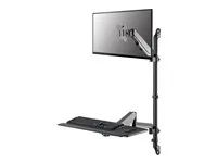 Montážní sada (plně pohyblivé rameno) - pracovní stanice pro sezení a stání - pro LCD displej / PC vybavení - ocel - černá - velikost obrazovky: 17"-32" - montáž na stěnu
