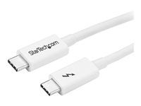 StarTech 3.3ft (1m) Thunderbolt 3 Cable, 20Gbps, 100W PD, 4K Video, Thunderbolt-Certified, Compatible w/ TB4/USB 3.2/DisplayPort - Kabel Thunderbolt - USB-C (M) do USB-C (M) - USB 3.1 Gen 2 / Thunderbolt 3 / DisplayPort 1.2 - 1 m - podporuje 4K - bílá - pro P/N: CDP2HDUACP, CDP2HDUACPW