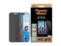 Ochrana obrazovky pro mobilní telefon - ultra široký tvar - sklo - s bezpečnostním filtrem - dvoucestné - barva rámu černá - pro Apple iPhone 16 Pro