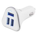 DELTACO USB-CAR102, Autonabíječka 3x USB 2.0, bílá