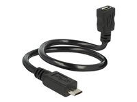Prodlužovací šňůra USB - Micro USB typ B (F) do Micro USB typ B (M) - USB 2.0 OTG - 35 cm - černá