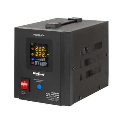 Zdroj záložní REBEL POWER-500 12V 230V 500VA 300W Black